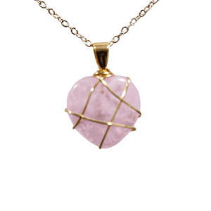 Collar de Cristal de Cuarzo Rosa